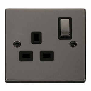 Click Scolmore - Click Deco 1 Gang 13A Dp Ingot Switched Socket Outlet Black (VPBN535BK)