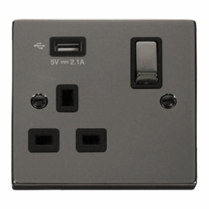 Click Scolmore - Click Deco 1G Skt Usb 2.1A Deco (VPBN571UBK)
