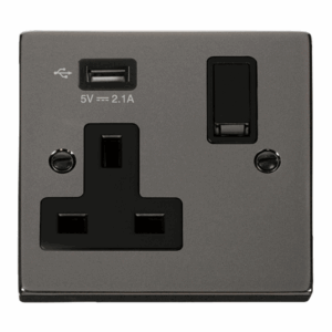 Click Scolmore - Click Deco 1G Skt Usb 2.1A Deco (VPBN771UBK)