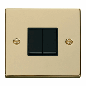 Click Scolmore - Click Deco 2 Gang 2 Way 10Ax Switch Black (VPBR012BK)