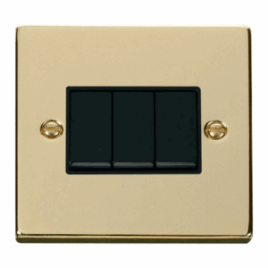 Click Scolmore - Click Deco 3 Gang 2 Way 10Ax Switch Black (VPBR013BK)