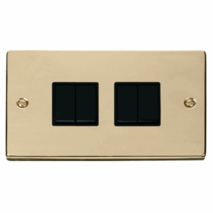 Click Scolmore - Click Deco 4 Gang 2 Way 10Ax Switch Black (VPBR019BK)