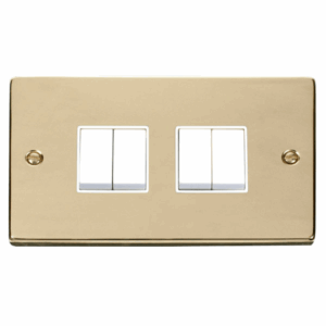 Click Scolmore - Click Deco 4 Gang 2 Way 10Ax Switch White (VPBR019WH)