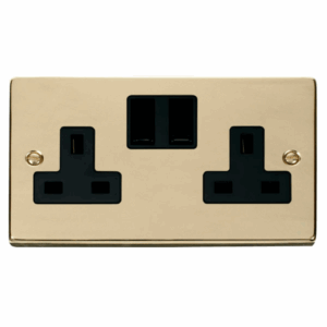 Click Scolmore - Click Deco 2 Gang 13A Dp Switched Socket Outlet Black (VPBR036BK)