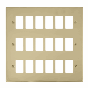 Click Deco 18 Gang GridPro Frontplate Polished Brass