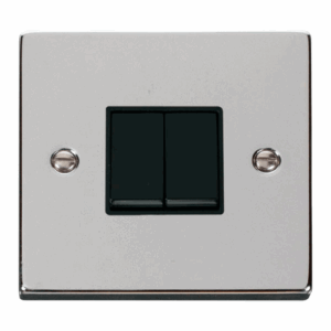 Click Scolmore - Click Deco 2 Gang 2 Way 10Ax Switch Black (VPCH012BK)