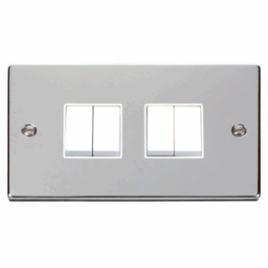 Click Scolmore - Click Deco 4 Gang 2 Way 10Ax Switch White (VPCH019WH)