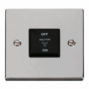 Click Scolmore - Click Deco 10A 3 Pole Fan Isolation Plate Switch (VPCH020BK)