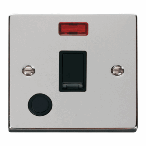 Click Scolmore - Click Deco 20A 1 Gang Dp Switch With Flex Outlet And Neon Black (VPCH023BK)