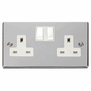 Click Scolmore - Click Deco 2 Gang 13A Dp Switched Socket Outlet White (VPCH036WH)