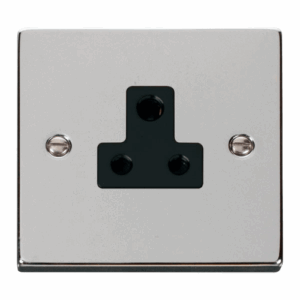 Click Scolmore - Click Deco 5A Round Pin Socket Outlet Black (VPCH038BK)