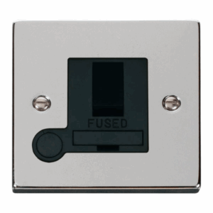 Click Scolmore - Click Deco 13A Fused Switched Connection Unit With Flex Outlet Black (VPCH051BK)
