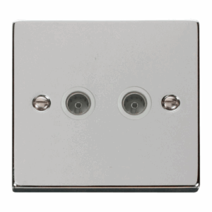 Click Scolmore - Click Deco Twin Coaxial Socket Outlet White (VPCH066WH)
