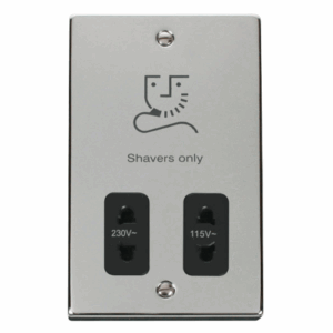 Click Scolmore - Click Deco Dual Voltage Shaver Socket Outlet 115/230V Black (VPCH100BK)