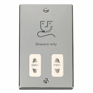 Click Scolmore - Click Deco Dual Voltage Shaver Socket Outlet 115/230V White (VPCH100WH)