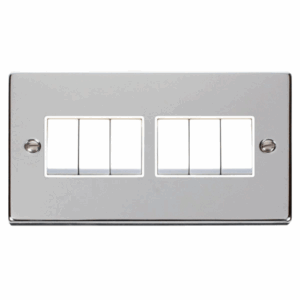 Click Scolmore - Click Deco 6 Gang 2 Way 10Ax Switch White (VPCH105WH)