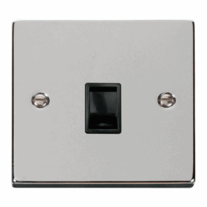 Click Scolmore - Click Deco Single Rj11 Socket (Ireland/Usa) Black (VPCH115BK)
