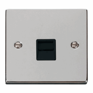 Click Scolmore - Click Deco Single Telephone Socket Outlet Master Black (VPCH120BK)
