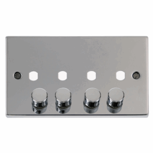 Click Scolmore - Click Deco 4 Gang Double Dimmer Plate & Knobs (VPCH154PL)