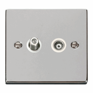 Click Scolmore - Click Deco 1 Gang Satellite & Isolated Coaxial Socket Outlet White (VPCH157WH)