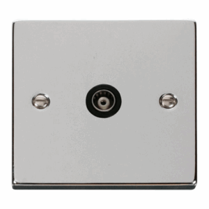 Click Scolmore - Click Deco Single Isolated Coaxial Socket Outlet Black (VPCH158BK)