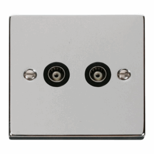 Click Scolmore - Click Deco Twin Isolated Coaxial Socket Outlet Black (VPCH159BK)