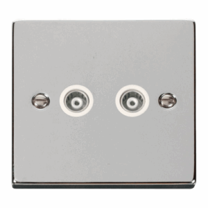 Click Scolmore - Click Deco Twin Isolated Coaxial Socket Outlet White (VPCH159WH)