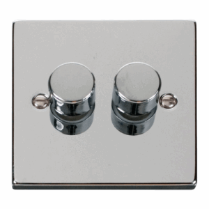 Click Scolmore - Click Deco Vpch 2Gang 2Way 100W Led Dimmer Switch (VPCH162)