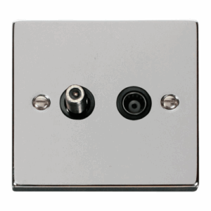Click Scolmore - Click Deco 1 Gang Satellite & Coaxial Socket Outlet Black (VPCH170BK)