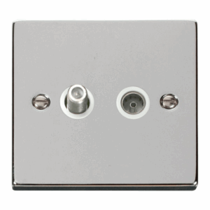 Click Scolmore - Click Deco 1 Gang Satellite & Coaxial Socket Outlet White (VPCH170WH)