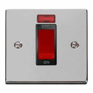 Click Scolmore - Click Deco 1 Gang 45A Dp Switch With Neon Black (VPCH201BK)