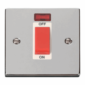 Click Scolmore - Click Deco 1 Gang 45A Dp Switch With Neon White (VPCH201WH)