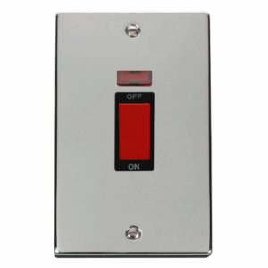 Click Scolmore - Click Deco 2 Gang 45A Dp Switch With Neon Black (VPCH203BK)