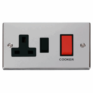 Click Scolmore - Click Deco 45A Dp Switch 13A Switched Socket Black (VPCH204BK)