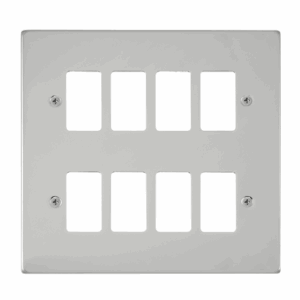 Click Deco 8 Gang GridPro Frontplate Polished Chrome