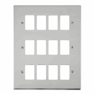 Click Deco 12 Gang GridPro Frontplate Polished Chrome