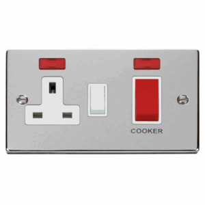 Click Scolmore - Click Deco 45A Dp Switch 13A Switched Socket & Neons (2) White (VPCH205WH)