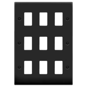 Click Scolmore - Click Deco GridPro 9 Gang Deco Plate Matt Black (VPMB20509)