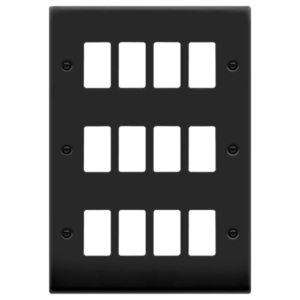 Click Scolmore - Click Deco GridPro 12 Gang Deco Plate Matt Black (VPMB20512)