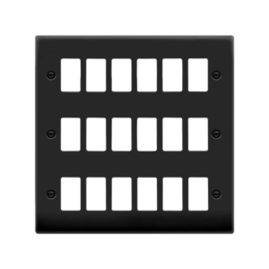 Click Scolmore - Click Deco GridPro 18 Gang Deco Plate Matt Black (VPMB20518)