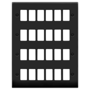 Click Scolmore - Click Deco GridPro 24 Gang Deco Plate Matt Black (VPMB20524)