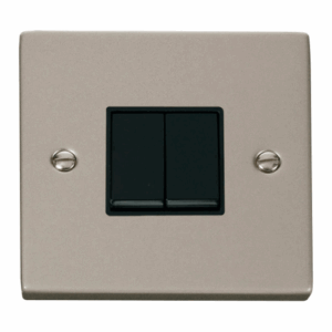 Click Scolmore - Click Deco 2 Gang 2 Way 10Ax Switch Black (VPPN012BK)