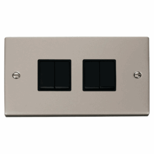 Click Scolmore - Click Deco 4 Gang 2 Way 10Ax Switch Black (VPPN019BK)