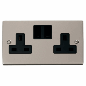 Click Scolmore - Click Deco 2 Gang 13A Dp Switched Socket Outlet Black (VPPN036BK)