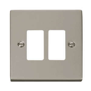 Click Scolmore - Click Deco 2 Gang GridPro Frontplate Pearl Nickel (VPPN20402)