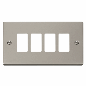 Click Scolmore - Click Deco 4 Gang GridPro Frontplate Pearl Nickel (VPPN20404)