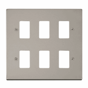 Click Scolmore - Click Deco 6 Gang GridPro Frontplate Pearl Nickel (VPPN20506)