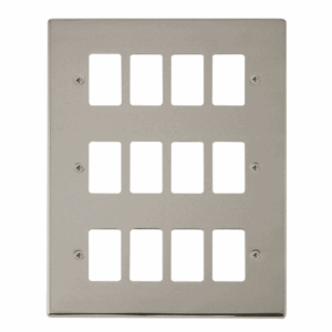 Click Scolmore - Click Deco 12 Gang GridPro Frontplate Pearl Nickel (VPPN20512)