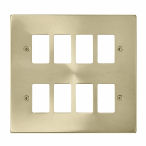 Click Scolmore - Click Deco 8 Gang GridPro Frontplate Satin Brass (VPSB20508)