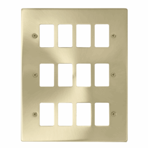 Click Scolmore - Click Deco 12 Gang GridPro Frontplate Satin Brass (VPSB20512)